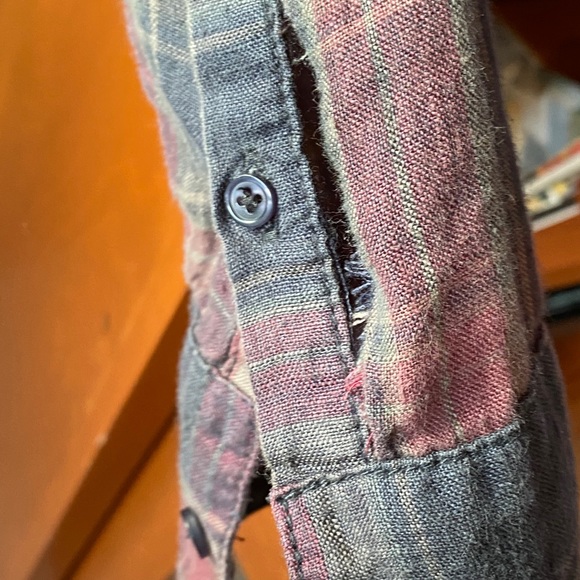 RTA Industrial Linen Button Rown Shirt - Picture 3 of 8